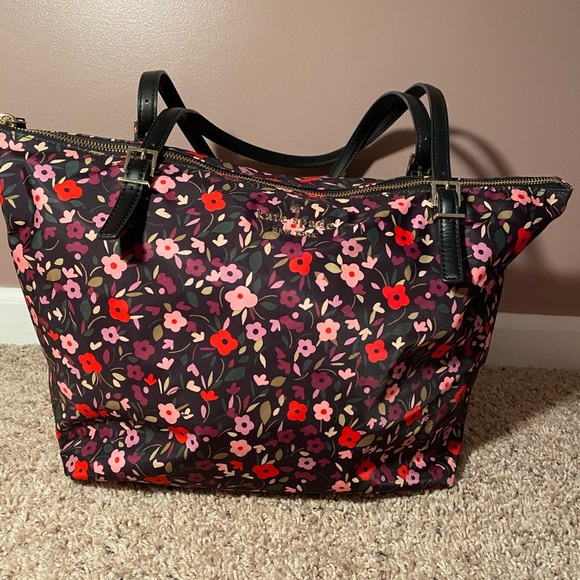 Kate Spade Black Floral Tote - Picture 1 of 6